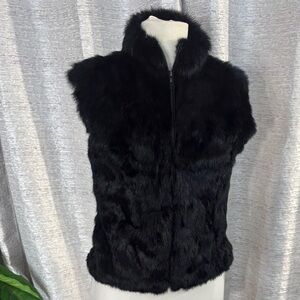 Sisters Black Rabbit Fur Vest